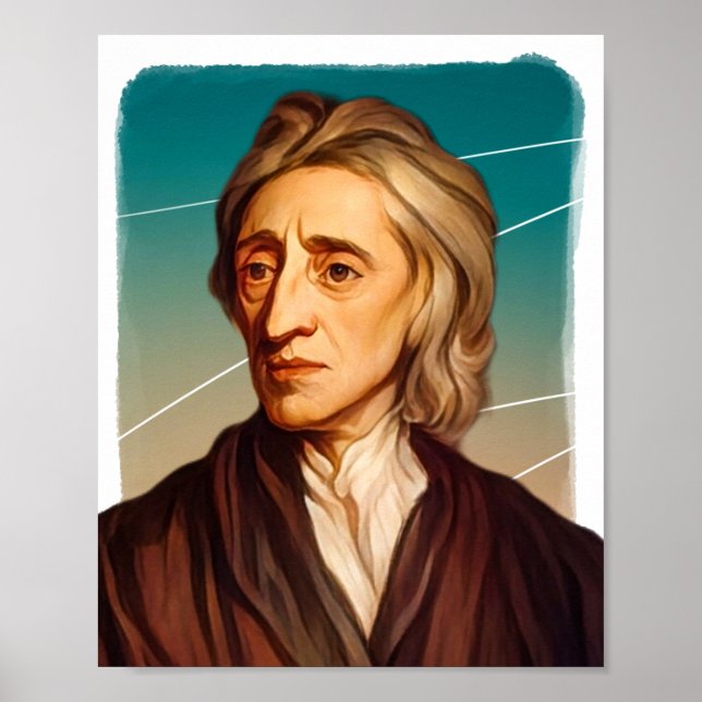 Poster Illustration du philosophe anglais John Locke (Devant)