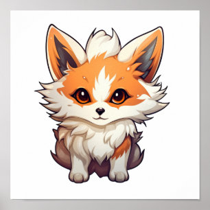 Poster Illustration du renard de dessin