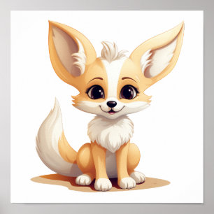Poster Illustration du renard de dessin