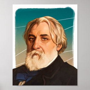 Poster Illustration du romancier russe Ivan Turgenev