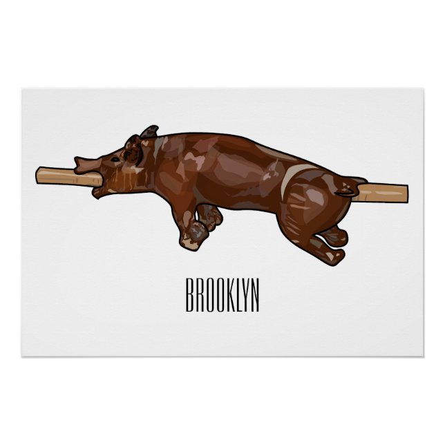 Poster Illustration du rôti de porc / rôti de porc (Devant)