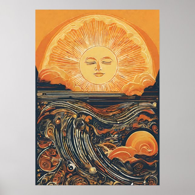 Poster Illustration du soleil radiant (Devant)