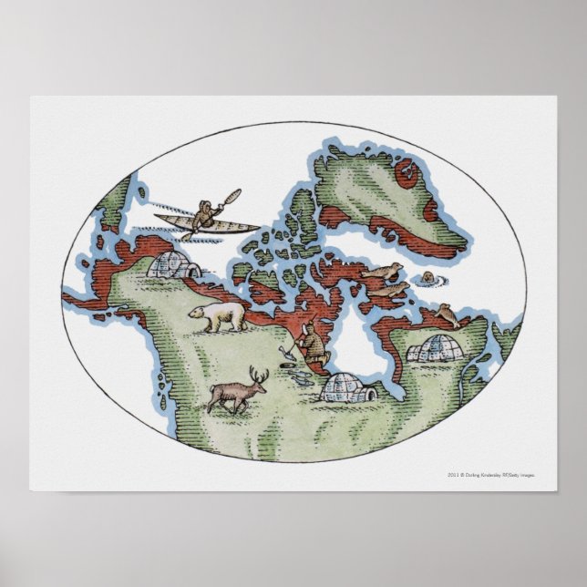 Poster Illustration du territoire inuit (Devant)