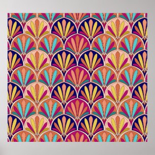 Poster Illustration du textile traditionnel indien