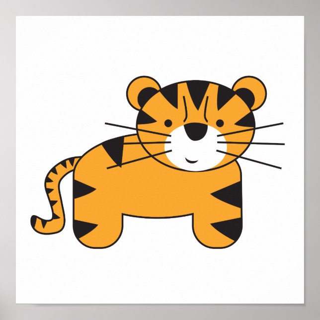 Poster Illustration du tigre par Lorena Depante (Devant)