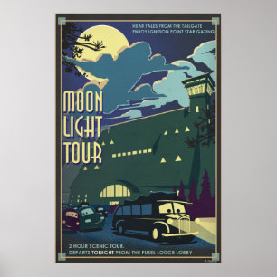 Poster Illustration du tour léger de la lune