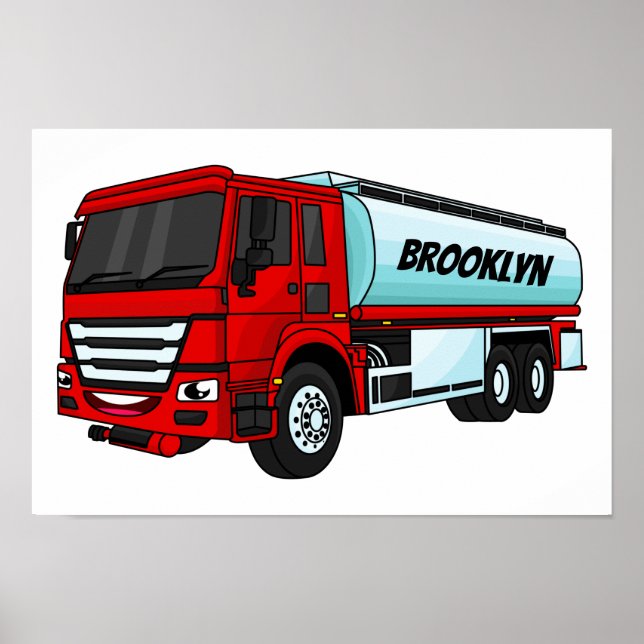 Poster Illustration du transport de carburant par camion- (Devant)