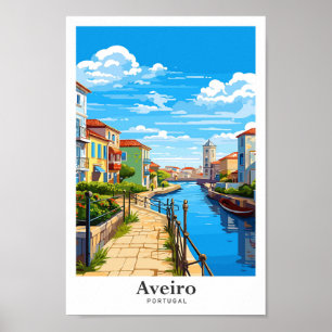 Poster Illustration du Vintage voyage artistique Aveiro P
