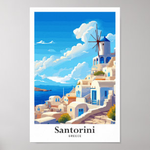 Poster Illustration du Vintage voyage artistique de Santo