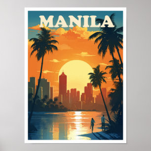 Poster Illustration du Vintage voyage artistique des Phil