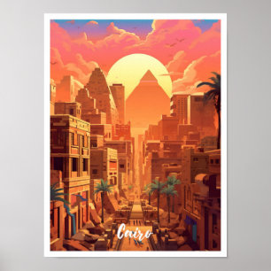 Poster Illustration du Vintage voyage artistique du Caire
