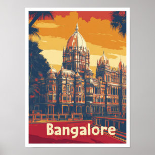 Poster Illustration du Vintage voyage artistique indien d