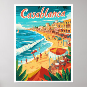 Poster Illustration du Vintage voyage d'art de Casablanca
