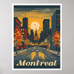 Poster Illustration du Vintage voyage d'art de Montréal C