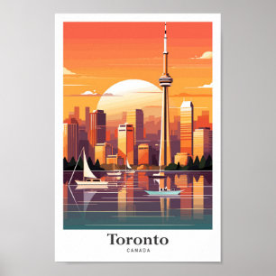 Poster Illustration du Vintage voyage d'art de Toronto Ca