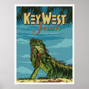 Poster Illustration du Vintage voyage d'art Key West Flor