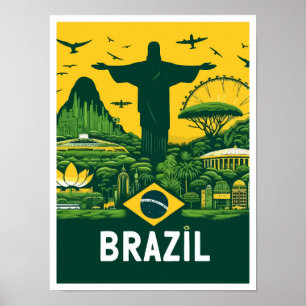 Poster Illustration du Vintage voyage de Rio de Janeiro B