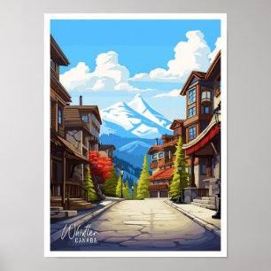 Poster Illustration du Vintage voyage de Whistler Canada