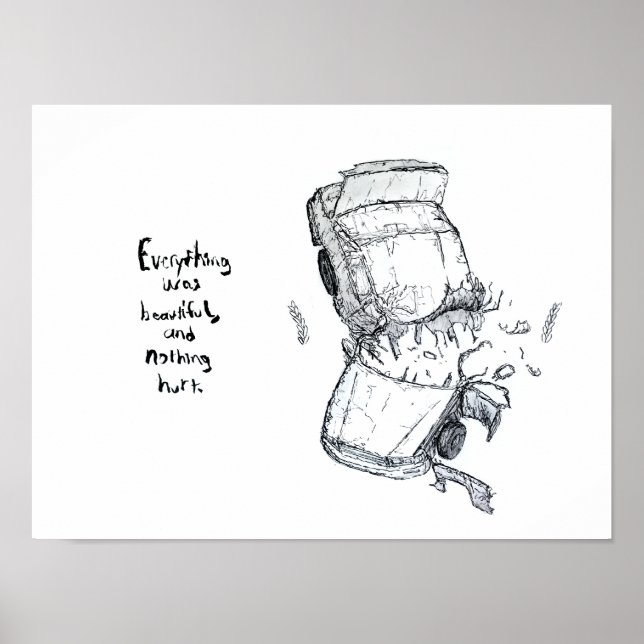Poster Illustration d'un accident de voiture avec Kurt Vo (Devant)