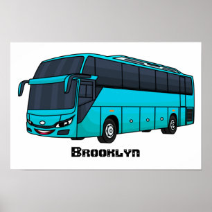 Poster Illustration d'un autobus à passagers moderne