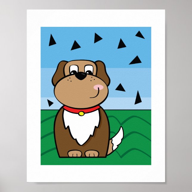 Poster Illustration d'un chien mignon - Art animalier pou (Devant)