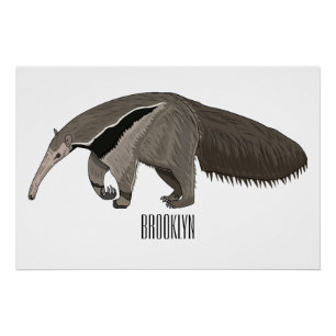 Poster Illustration d'un dessin animé d'Anteater