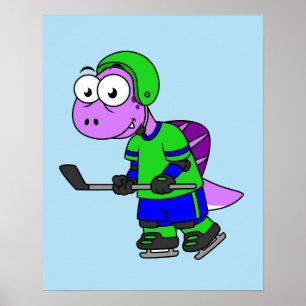 Poster Illustration D'Un Joueur De Spinosaurus.