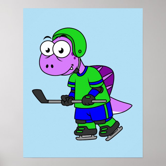Poster Illustration D'Un Joueur De Spinosaurus. (Devant)
