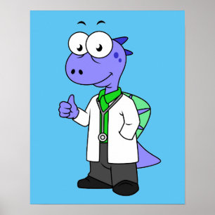 Poster Illustration D'Un Médecin Spinosaure.