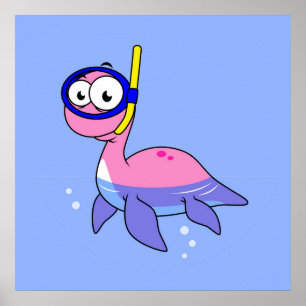 Poster Illustration D'Un Monstre De Loch Ness De Snorkeli
