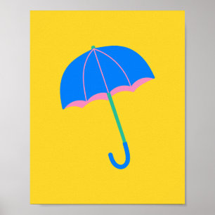 Poster Illustration d'un parapluie minimaliste mignon en