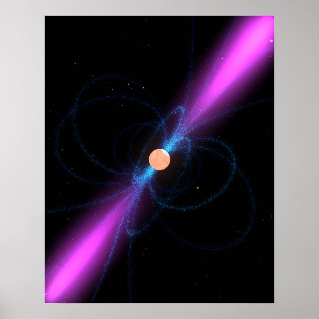Poster Illustration d'un pulsar (Devant)