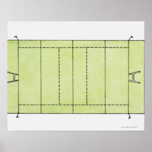 Poster Illustration d'un terrain de rugby
