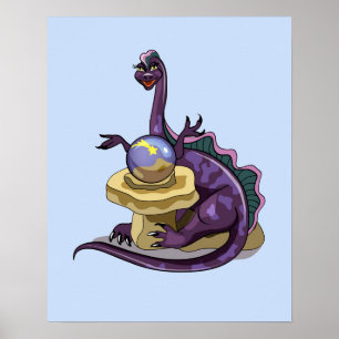 Poster Illustration D'Un Vendeur Fortune Plateosaurus.