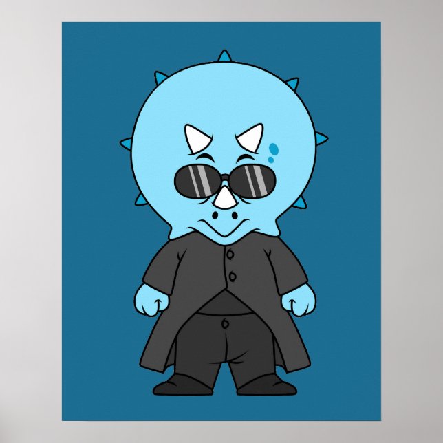 Poster Illustration D'Une Matrice Tricératops. (Devant)