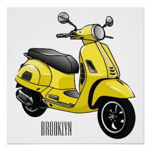 Poster Illustration d'une moto cyclable