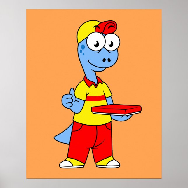 Poster Illustration D'Une Personne Qui Livrait Le Brontos (Devant)