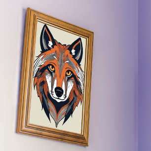 Poster Illustration élégante simplifiée Wolf