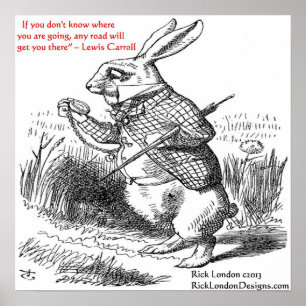 Poster Illustration et citation de Lewis Carroll dans le 