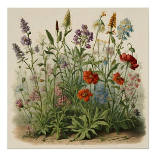 Poster Illustration fleur sauvage