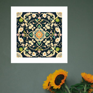 Poster Illustration florale blanche verte moderne