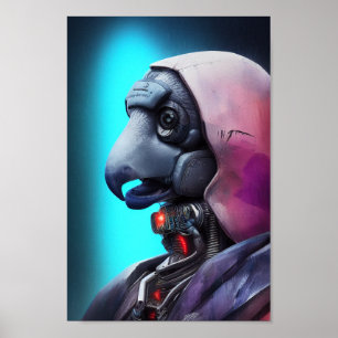 Poster Illustration futuriste Alien Candor Sci-fi Art Po