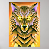 Illustration géométrique du loup Design animal