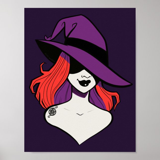 Poster Illustration gothique violet rouge caricature Anim (Devant)