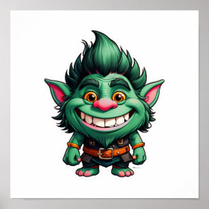 Poster Illustration Happy Little Troll Chibi