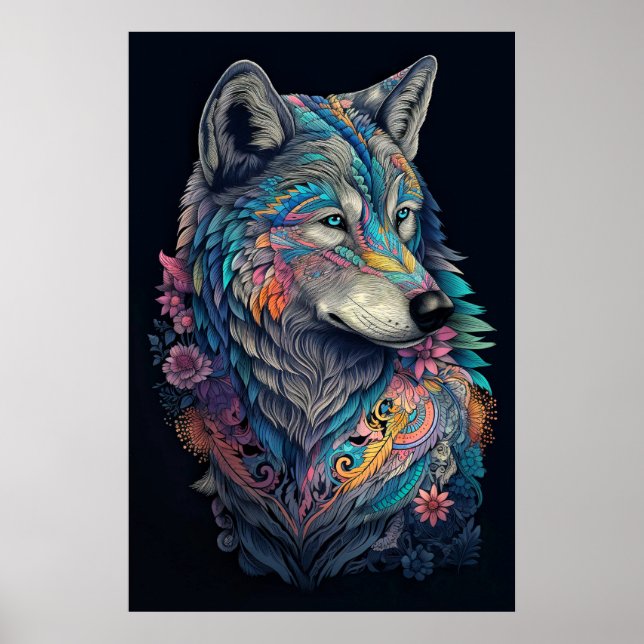Poster Illustration Hunter Wolf (Devant)