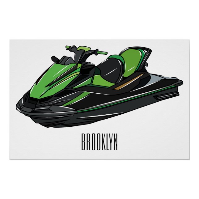 Poster Illustration Jet ski (Devant)
