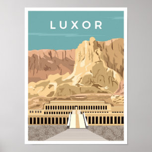 Poster Illustration Luxor Egypt Art Vintage voyage