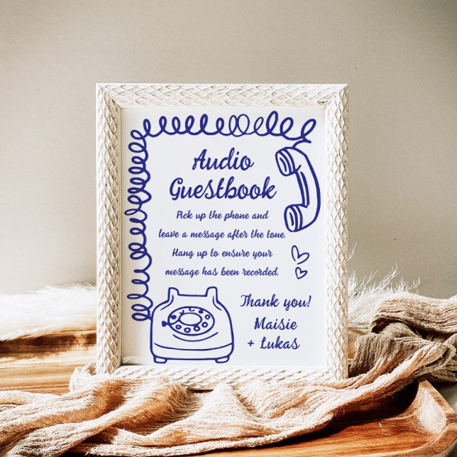 Poster Illustration manuscrite Whimsical Audio Guestbook (Créateur téléchargé)