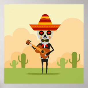 Poster Illustration Mariachi mexicaine